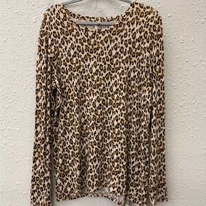 Banana Republic Animal Print Long Sleeve Top